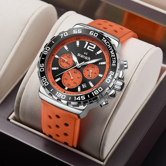 ORIGINAL SWISH WATCH FULL CHRNOGRAPH RUBBER STRAP VERY STYLISH ICONIC WATCH | SWISH CHRNO 155572