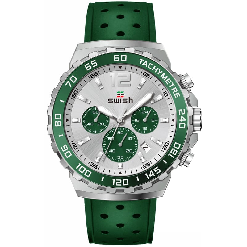 ORIGINAL SWISH WATCH FULL CHRNOGRAPH RUBBER STRAP VERY STYLISH ICONIC WATCH | SWISH CHRNO 155573