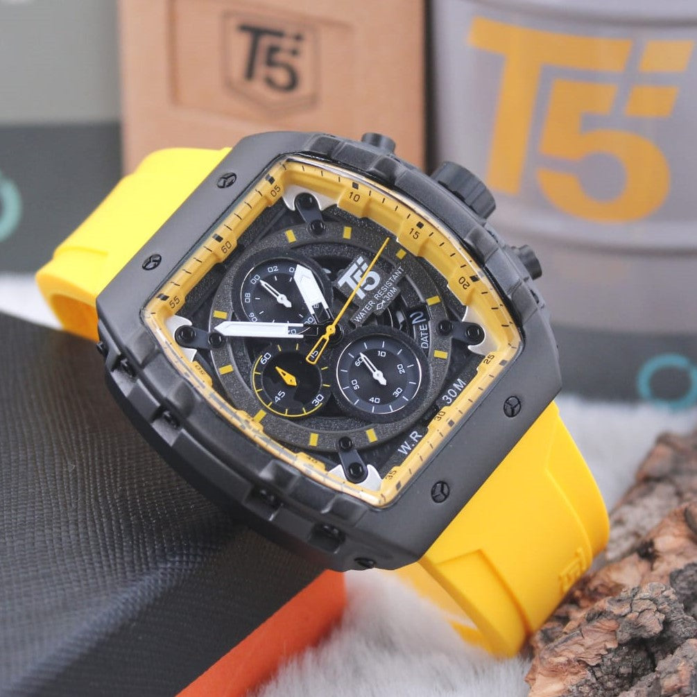 Chronograph function watches, water resistance 30 m with a unique design and excellent quality plus 2years world wide guarantee| T5 CHRNO 778972