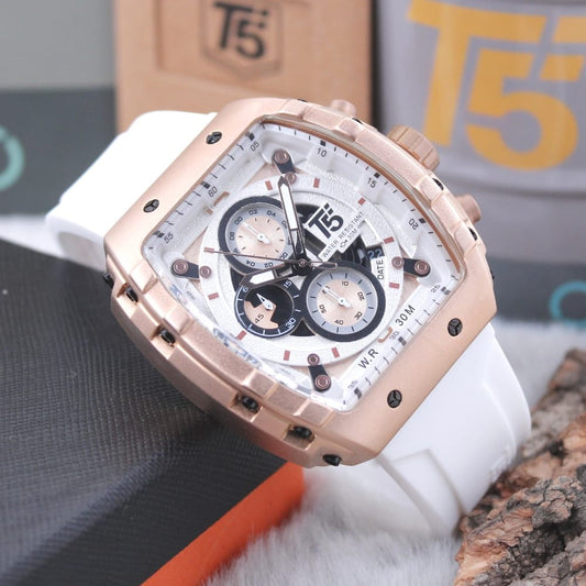 Chronograph function watches, water resistance 30 m with a unique design and excellent quality plus 2years world wide guarantee| T5 CHRNO 778973