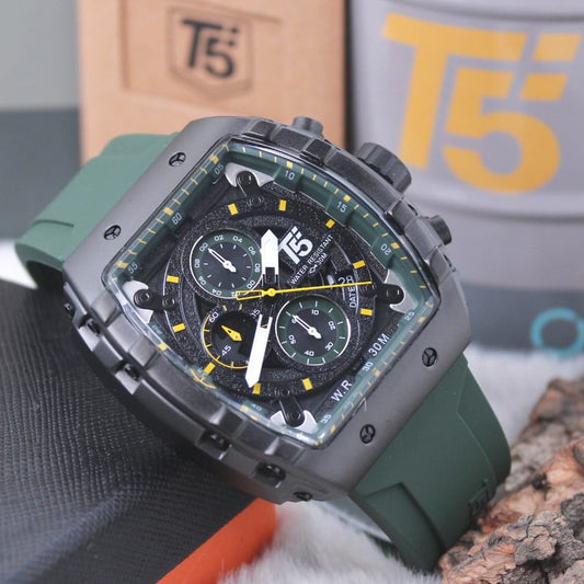 Chronograph function watches, water resistance 30 m with a unique design and excellent quality plus 2years world wide guarantee| T5 CHRNO 778969