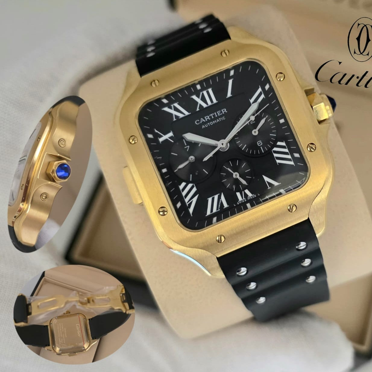 LUXURY CARTIER SANTOS DE VERY EXCLUSIVE  STRAP SLIM FIT AUTOMATIC SWIP MOVEMENT | CARTIER SANTOS AUTOMATIC 15797755