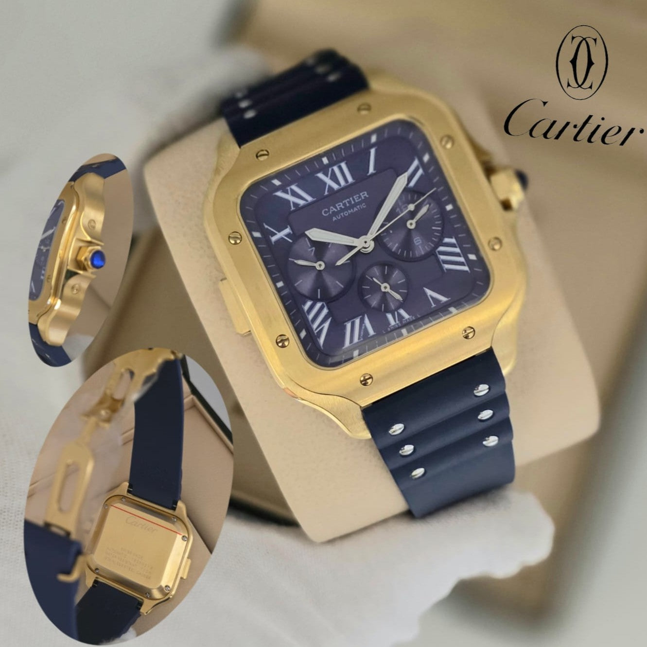 LUXURY CARTIER SANTOS DE VERY EXCLUSIVE  STRAP SLIM FIT AUTOMATIC SWIP MOVEMENT | CARTIER SANTOS AUTOMATIC 15797751
