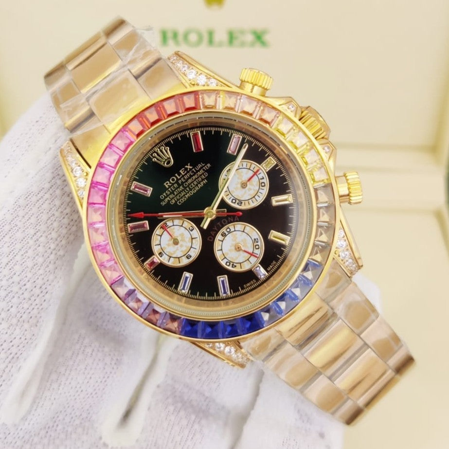 LUXURY ROLEX RAINBOW MASTER STEEL  EXCLUSIVE ROYAL WATCH  WITH ORIGINAL ROLEX  BOX|ROLEX RAINBOW  133379793