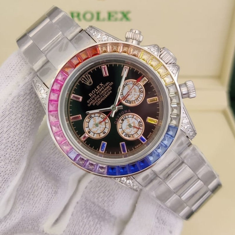 LUXURY ROLEX RAINBOW MASTER STEEL  EXCLUSIVE ROYAL WATCH  WITH ORIGINAL ROLEX  BOX|ROLEX RAINBOW  133379795