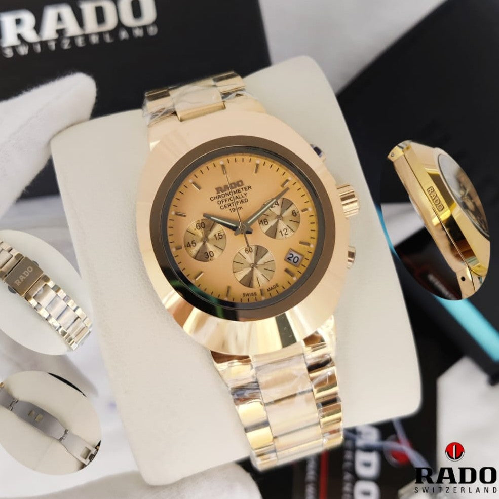LUXURY RADO DIASTAR STAINLESS STEEL BODY COLOUR GUARANTEED HEAVY MACHINE TOP NOTCH BUILT SUPER WATCH | RADO DIASTAR CHRNO 1555779955