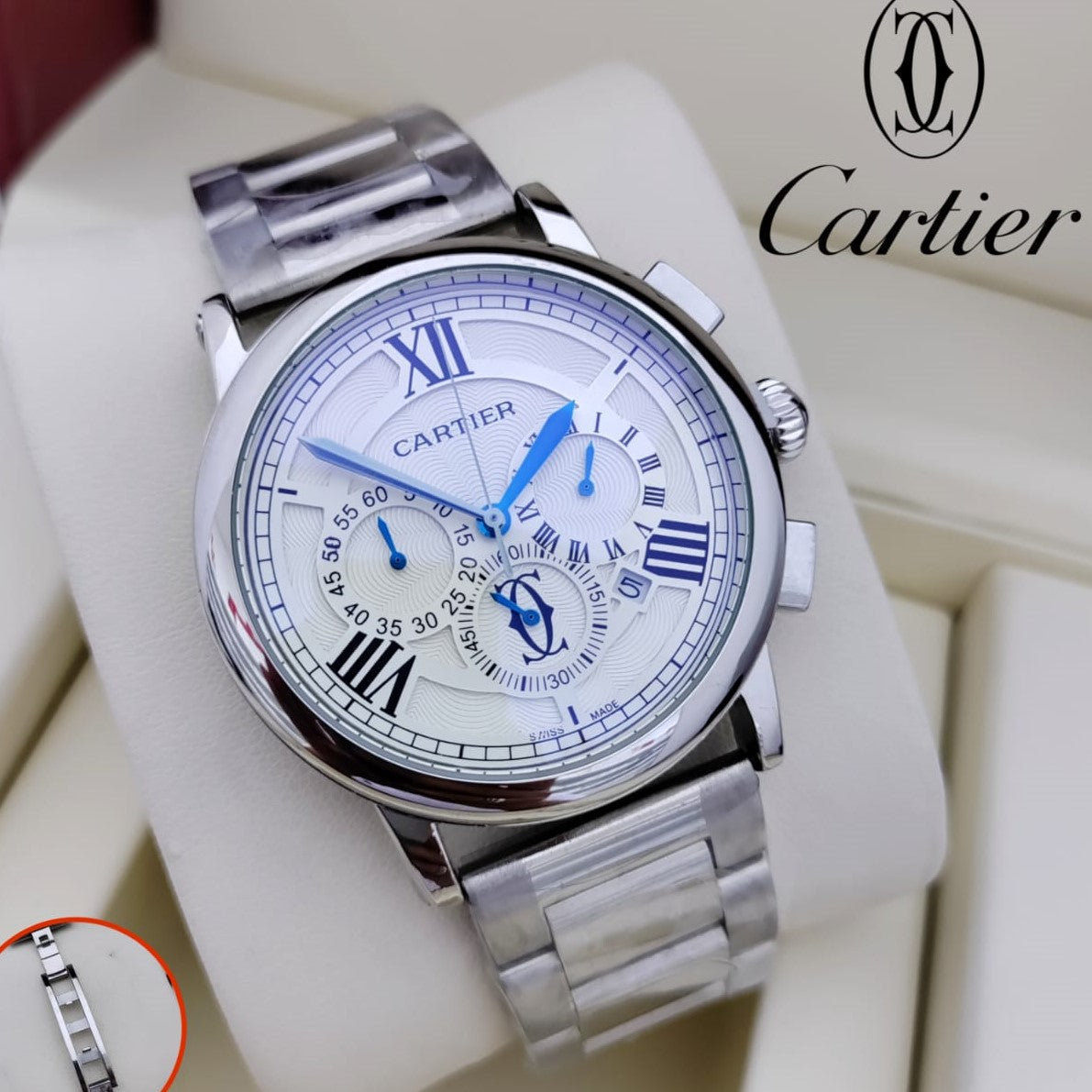 LUXURY CARTIER WATCH WITH CHRNOGRAPH VERY STYLISH VALUE FOR MONEY| CARTIER C 64410