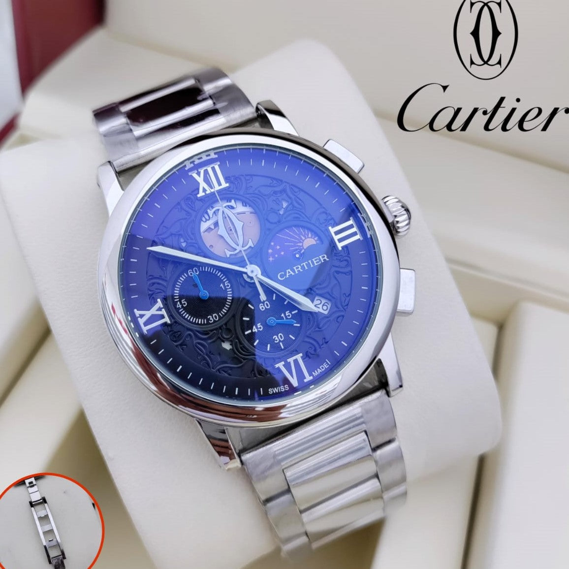 LUXURY CARTIER WATCH WITH CHRNOGRAPH VERY STYLISH VALUE FOR MONEY| CARTIER C 64411