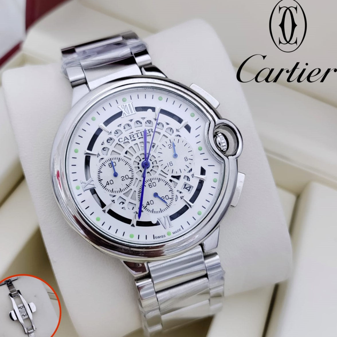 LUXURY CARTIER WATCH WITH CHRNOGRAPH VERY STYLISH VALUE FOR MONEY| CARTIER C 64412