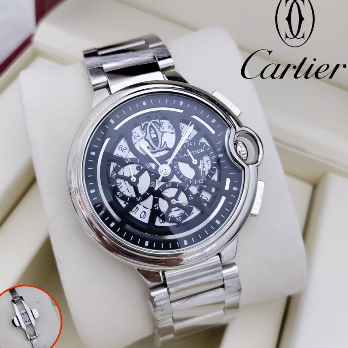 LUXURY CARTIER WATCH WITH CHRNOGRAPH VERY STYLISH VALUE FOR MONEY| CARTIER C 64413