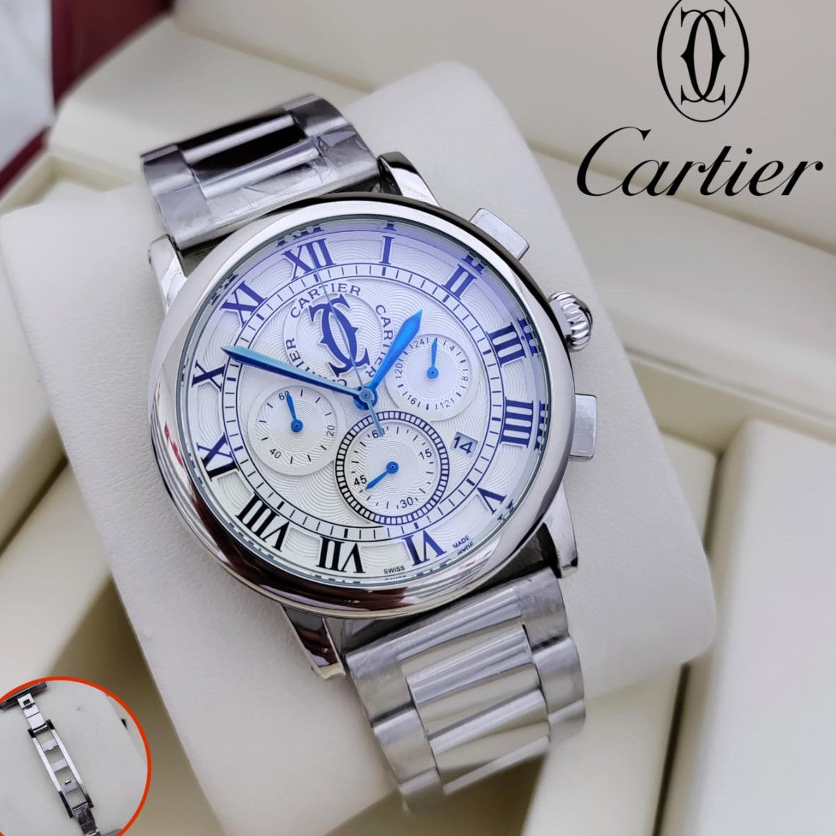 LUXURY CARTIER WATCH WITH CHRNOGRAPH VERY STYLISH VALUE FOR MONEY| CARTIER C 64491