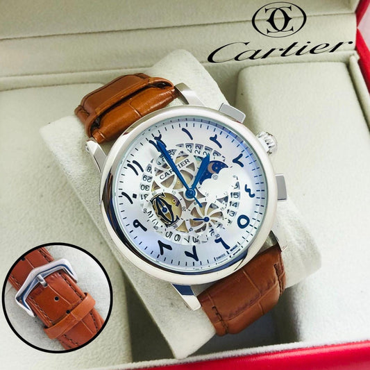 LUXURY CARTIER CHRNOGRAPH WITH LEATHER STRAP VERY EXCLUSIVE HIGH PERFORMANCE WATCH | CARTIER CHRNO 1779932