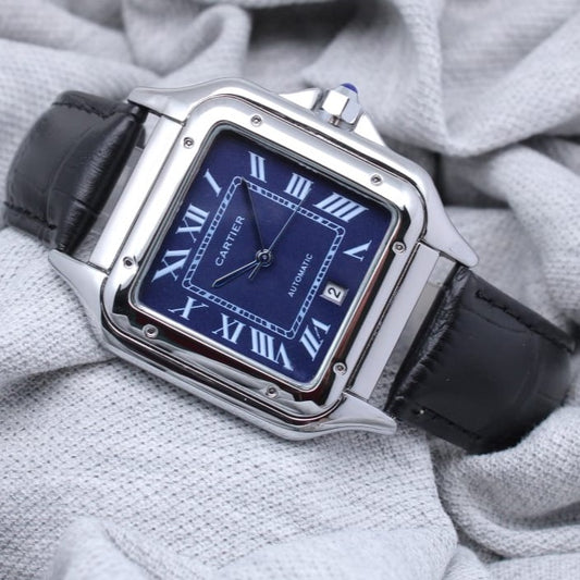 CARTIER MENS WATCH WITH LEATHER STRAP STYLISH LOOK | CARTIER 4433