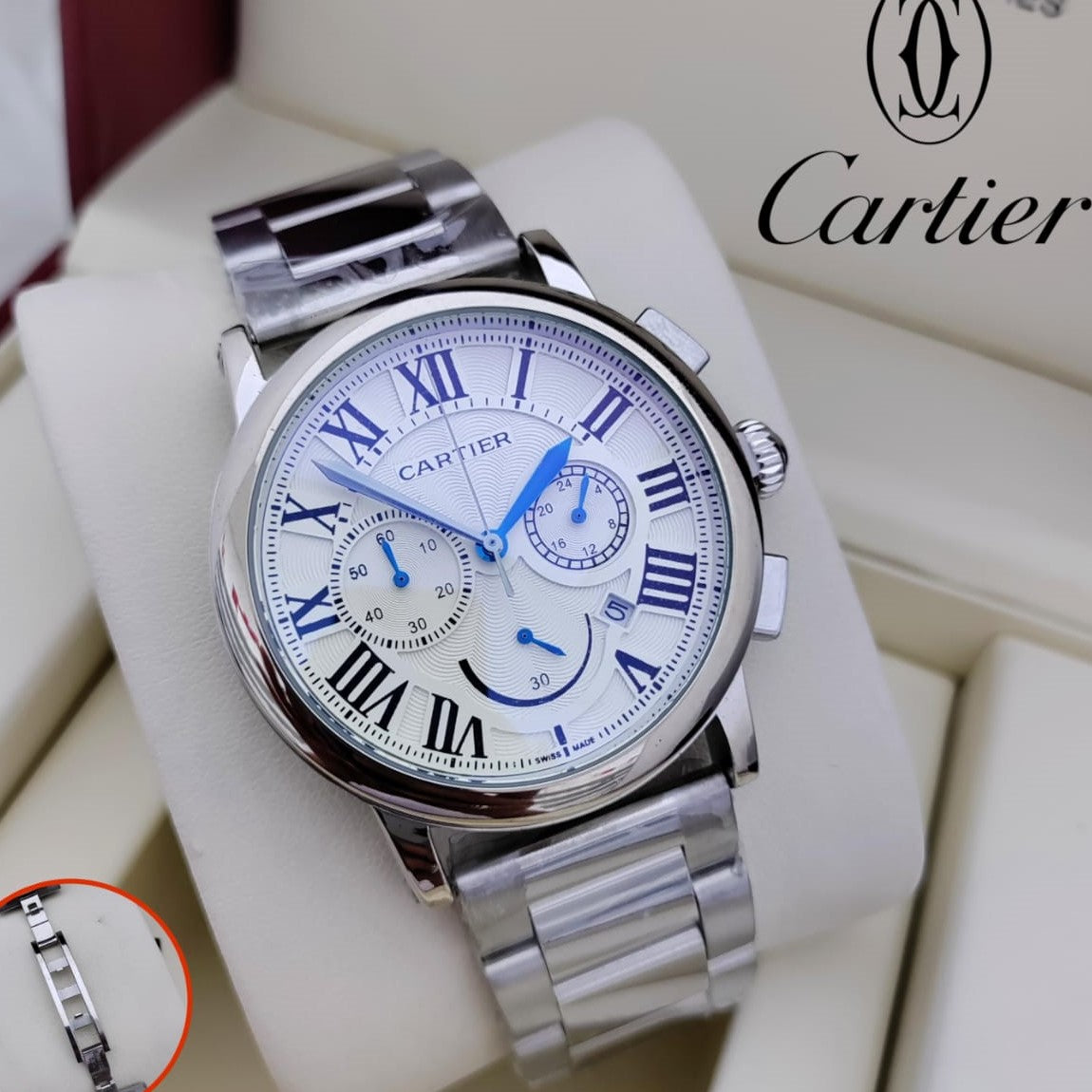 LUXURY CARTIER WATCH WITH CHRNOGRAPH VERY STYLISH VALUE FOR MONEY| CARTIER C 64493