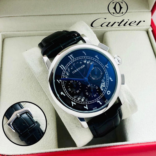 LUXURY CARTIER CHRNOGRAPH WITH LEATHER STRAP VERY EXCLUSIVE HIGH PERFORMANCE WATCH | CARTIER CHRNO 1779935