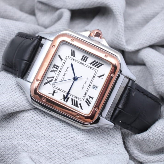 CARTIER MENS WATCH WITH LEATHER STRAP STYLISH LOOK | CARTIER 4435