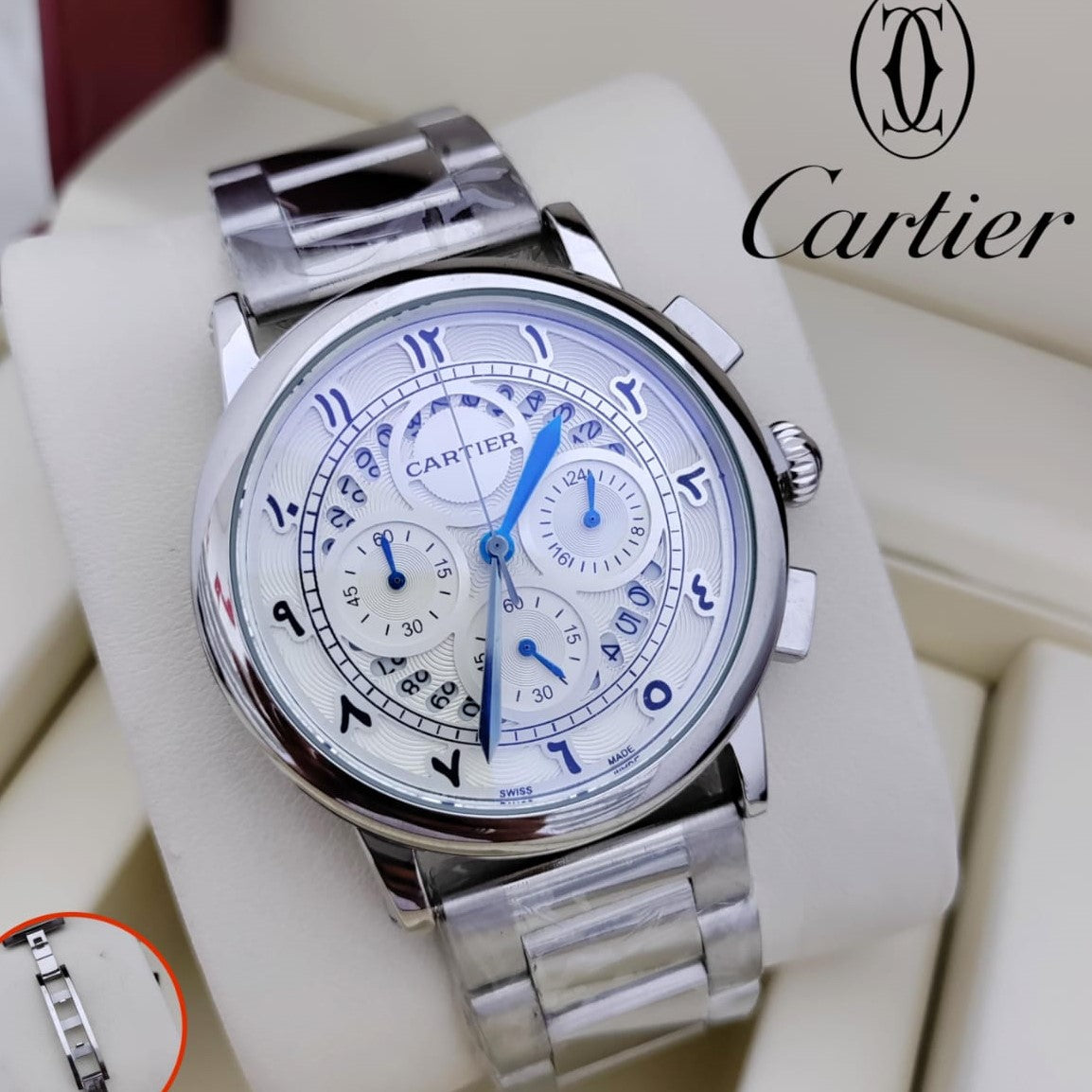 LUXURY CARTIER WATCH WITH CHRNOGRAPH VERY STYLISH VALUE FOR MONEY| CARTIER C 64498