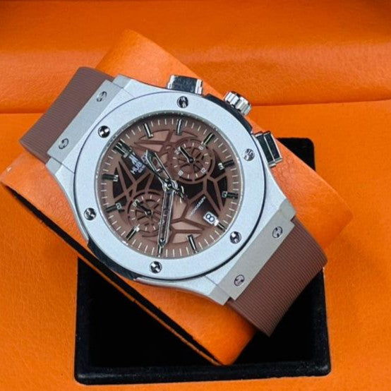 HUBLOT CHRNOGRAPH WATCH VERY EXCLUSIVE BUILT QUALITY WITH 2 YEARS WARRANTY| HUBLOT 57553350
