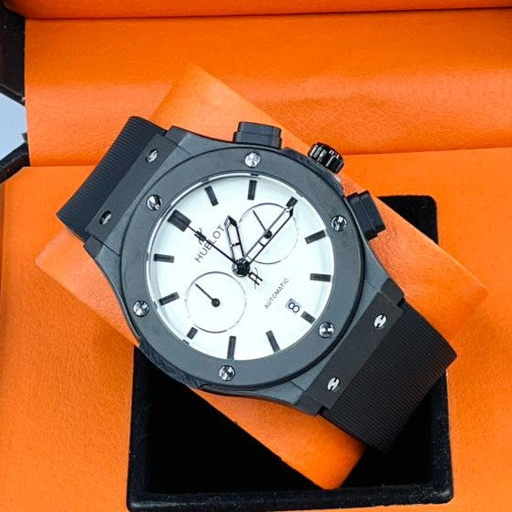 HUBLOT CHRNOGRAPH WATCH VERY EXCLUSIVE BUILT QUALITY WITH 2 YEARS WARRANTY| HUBLOT 57553356