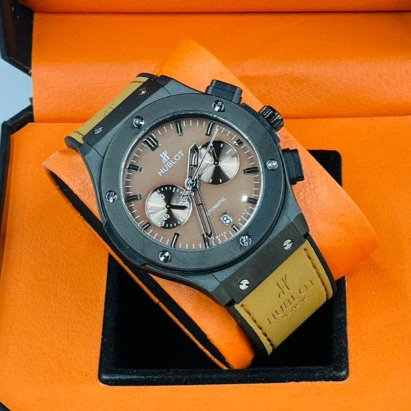 HUBLOT CHRNOGRAPH WATCH VERY EXCLUSIVE BUILT QUALITY WITH 2 YEARS WARRANTY| HUBLOT 57553358