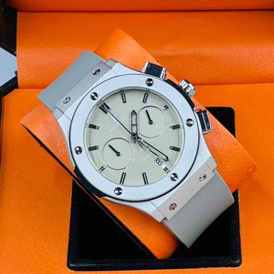 HUBLOT CHRNOGRAPH WATCH VERY EXCLUSIVE BUILT QUALITY WITH 2 YEARS WARRANTY| HUBLOT 57553348