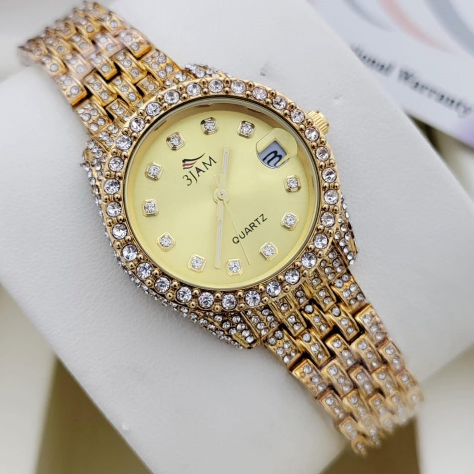 FULL BODY STONE LUXURY WATCH FOR LADIES WITH 1 YEAR SERVICE WARRENTY | QUEEN 001