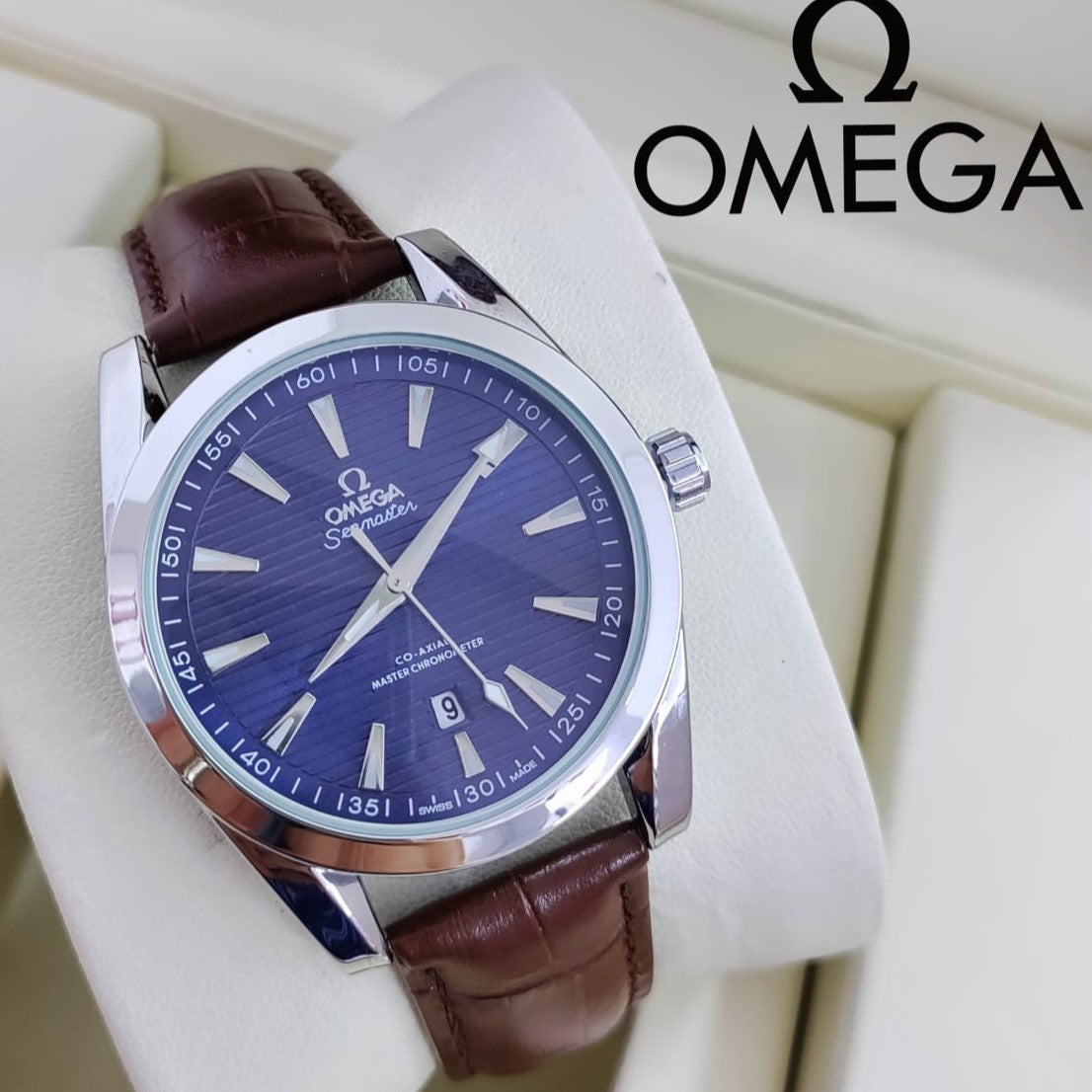 OMEGA DE VILLE DAY DATE  LETHER STRAP WITH PREMIUM QUALITY| OMEGA DE VILLE 757662