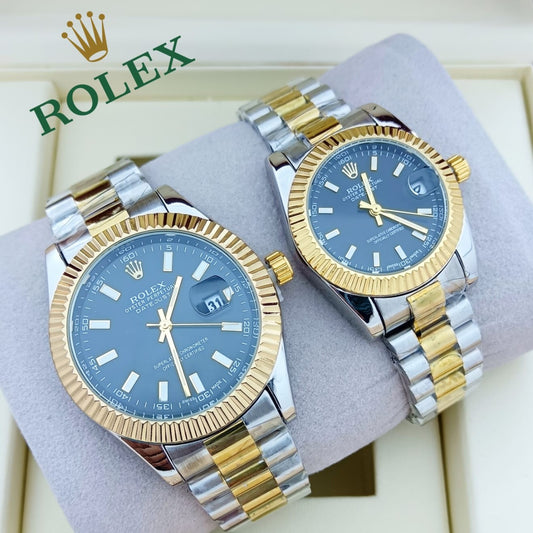 ROLEX COUPLE WATCH UNIQUE DESIGN AND EXCELLENT QUALITY WITH 1 YEAR SERVICER WARRANTY| ROLEX COUPLE 527440