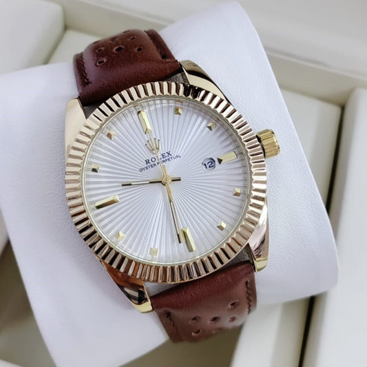 ROLEX OYESTER LEATER STRAP AAA GRADE 1 YEAR SERVICE WARRANTY| ROLEX 155781