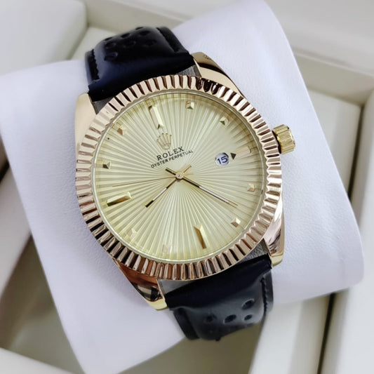 ROLEX OYESTER LEATER STRAP AAA GRADE 1 YEAR SERVICE WARRANTY| ROLEX 155782