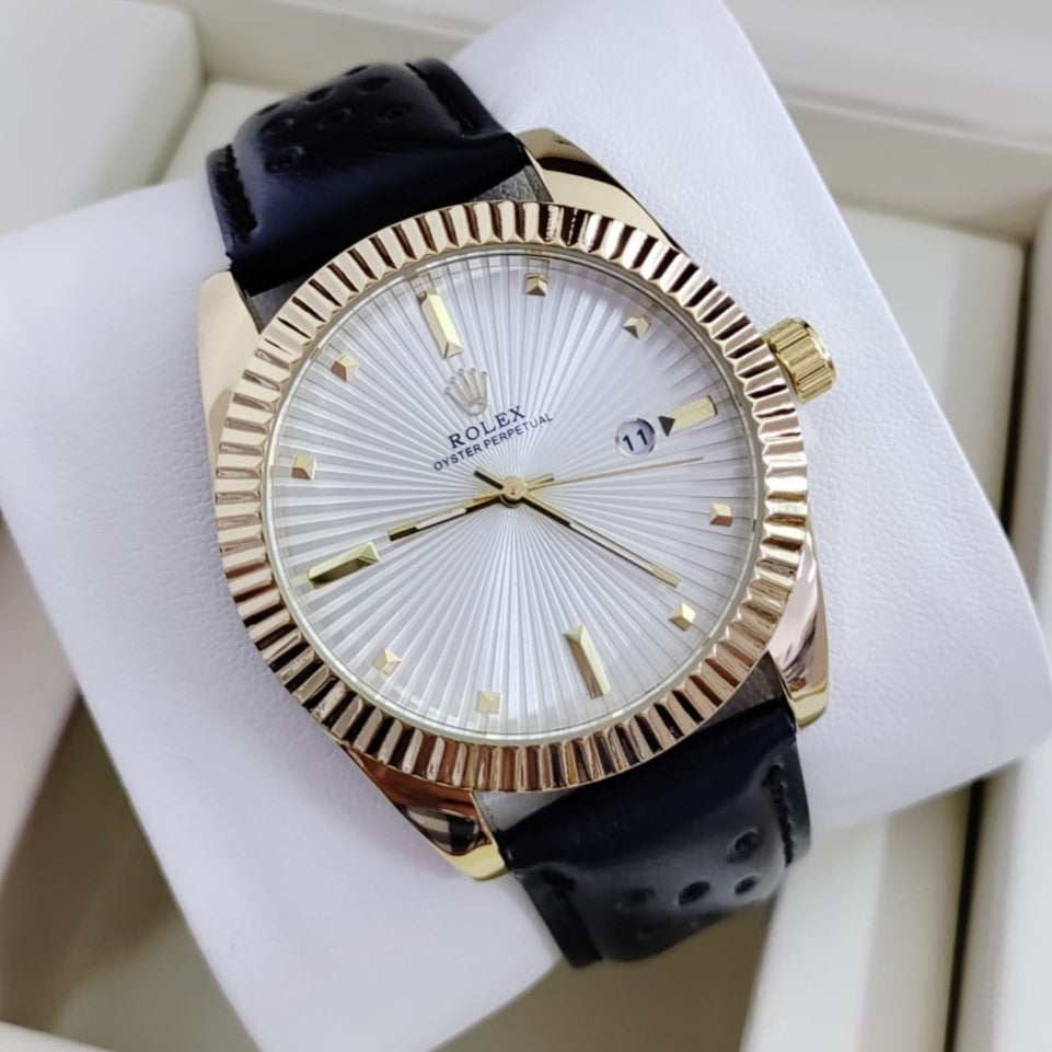 ROLEX OYESTER LEATER STRAP AAA GRADE 1 YEAR SERVICE WARRANTY| ROLEX 155783