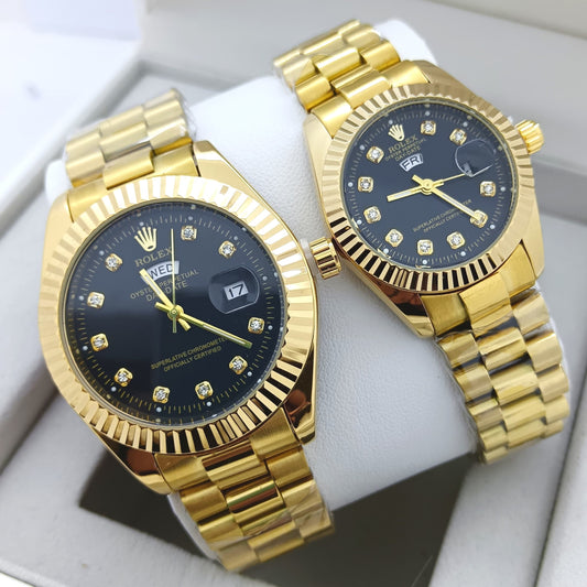 ROLEX COUPLE WATCH WITH DAY DATE PREMIUM WATCH WITH BIG DISCOUNT | ROLEX COUPLE 5201873