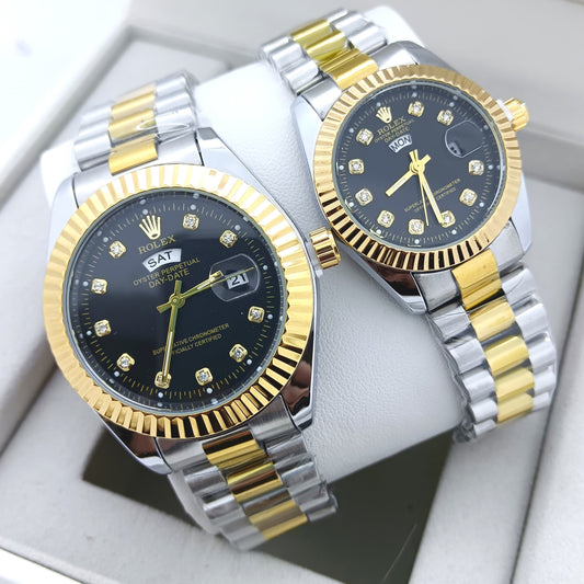 ROLEX COUPLE WATCH WITH DAY DATE PREMIUM WATCH WITH BIG DISCOUNT | ROLEX COUPLE 5201874