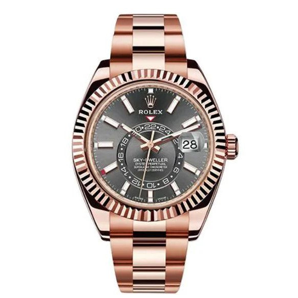 LUXURY ROLEX SKY DWELLER FULLY STAINLESS STEEL WITH FULL ORIGINAL ROLEX BOX|ROLEX SKY D 532221