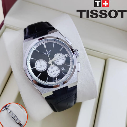 TISSOT CHRNOGRAPH  ORIGINAL LEATHER STRAP 2 YEARS WARRANTY| TISSOT LEATHER 199041