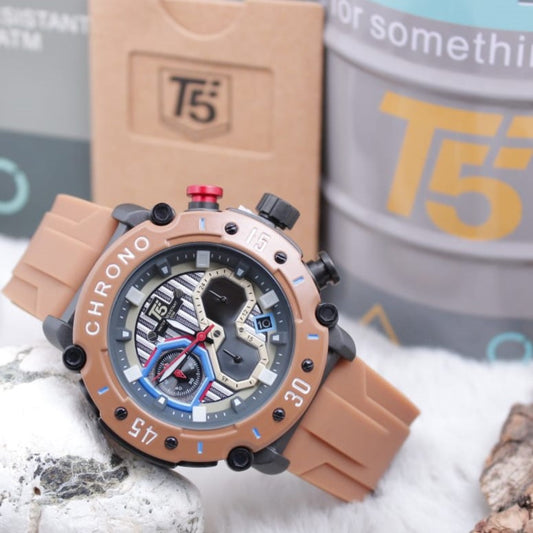 Chronograph function watches, water resistance 30 m with a unique design and excellent quality plus 2years world wide guarantee| T5 CHRNO 57565