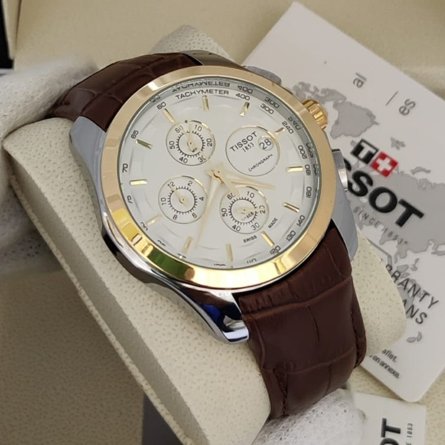 TST WATCH FULL CHRNOGRAPH NEW SHIPMENT ORGINIAL LEATHER BUCKLE CLASP LOCK AUTHENTIC PRODUCT NOW ALLOVER IN OMAN | TST CHRNO 1155531