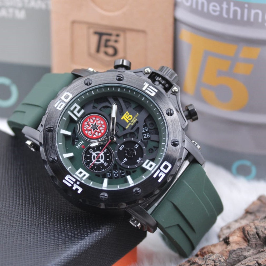 Chronograph function watches, water resistance 30 m with a unique design and excellent quality plus 2years world wide guarantee| T5 CHRNO 57570