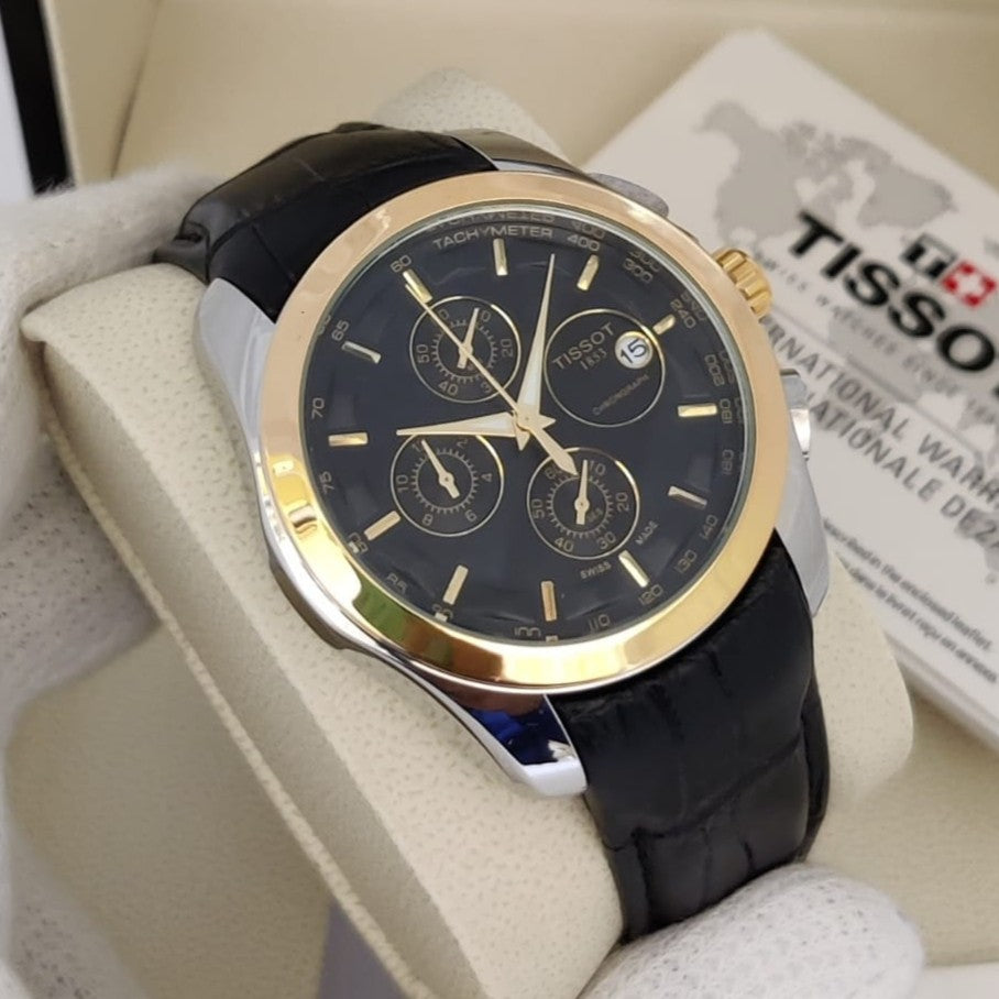 TST WATCH FULL CHRNOGRAPH NEW SHIPMENT ORGINIAL LEATHER BUCKLE CLASP LOCK AUTHENTIC PRODUCT NOW ALLOVER IN OMAN | TST CHRNO 1155532