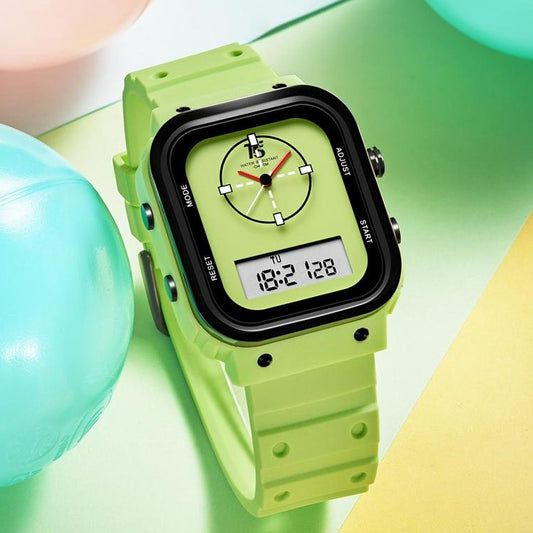 DUAL TIME STOP WATCH WITH RUBBER STRAP VERY HIGH QUALITY 3 YEARS WARRENTY|  T5 DUAL 32444