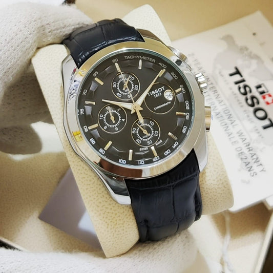 TST WATCH FULL CHRNOGRAPH NEW SHIPMENT ORGINIAL LEATHER BUCKLE CLASP LOCK AUTHENTIC PRODUCT NOW ALLOVER IN OMAN | TST CHRNO 1155535