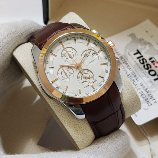 TST WATCH FULL CHRNOGRAPH NEW SHIPMENT ORGINIAL LEATHER BUCKLE CLASP LOCK AUTHENTIC PRODUCT NOW ALLOVER IN OMAN | TST CHRNO 1155536