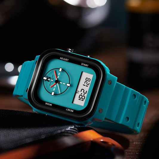DUAL TIME STOP WATCH WITH RUBBER STRAP VERY HIGH QUALITY 3 YEARS WARRENTY|  T5 DUAL 32446