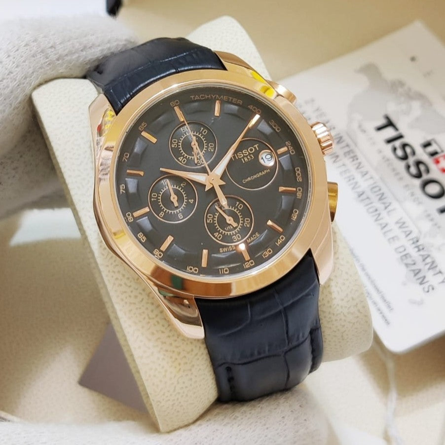 TST WATCH FULL CHRNOGRAPH NEW SHIPMENT ORGINIAL LEATHER BUCKLE CLASP LOCK AUTHENTIC PRODUCT NOW ALLOVER IN OMAN | TST CHRNO 1155537