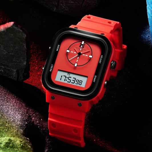 DUAL TIME STOP WATCH WITH RUBBER STRAP VERY HIGH QUALITY 3 YEARS WARRENTY|  T5 DUAL 32447