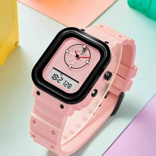 DUAL TIME STOP WATCH WITH RUBBER STRAP VERY HIGH QUALITY 3 YEARS WARRENTY|  T5 DUAL 32448